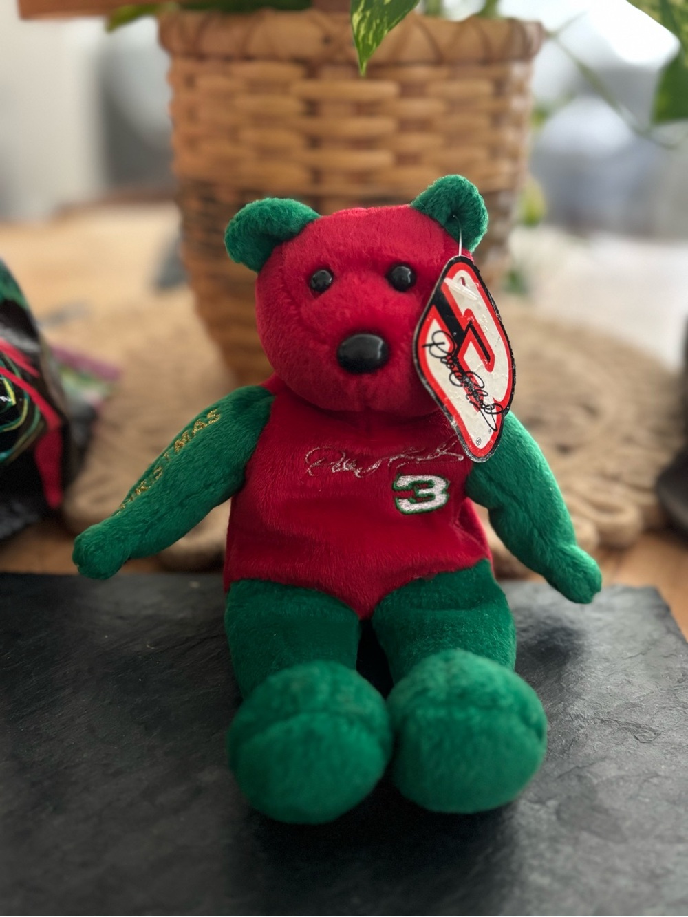Vintage 2001 Dale Earnhardt #3 Christmas plush bean bag bear